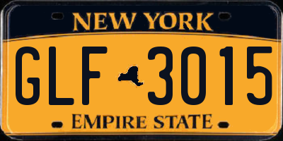 NY license plate GLF3015