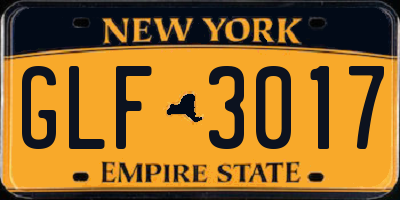 NY license plate GLF3017