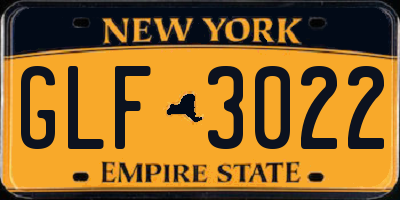 NY license plate GLF3022
