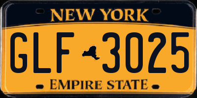NY license plate GLF3025