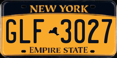 NY license plate GLF3027