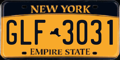 NY license plate GLF3031