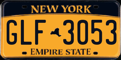 NY license plate GLF3053