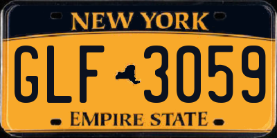 NY license plate GLF3059