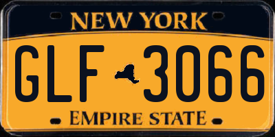 NY license plate GLF3066