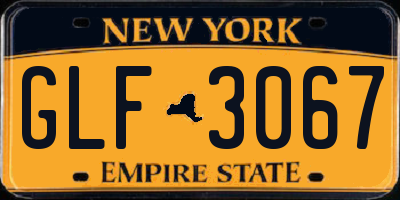 NY license plate GLF3067