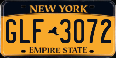 NY license plate GLF3072