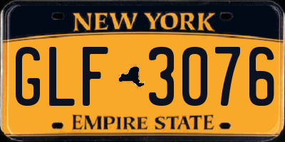 NY license plate GLF3076