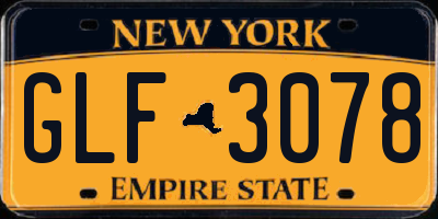 NY license plate GLF3078
