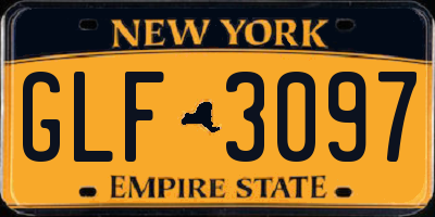 NY license plate GLF3097
