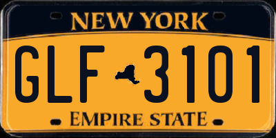 NY license plate GLF3101