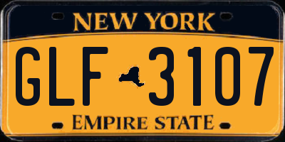NY license plate GLF3107