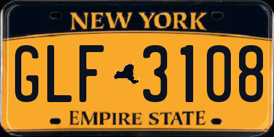 NY license plate GLF3108