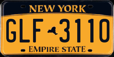 NY license plate GLF3110