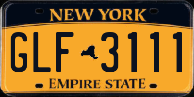 NY license plate GLF3111