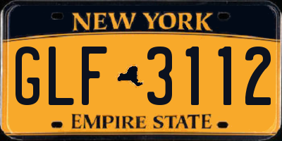 NY license plate GLF3112