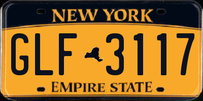 NY license plate GLF3117