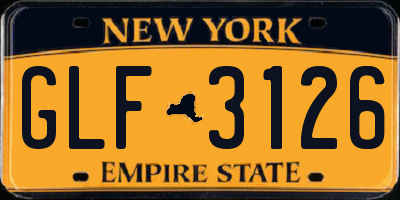 NY license plate GLF3126
