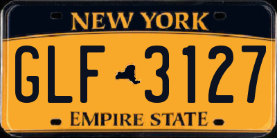 NY license plate GLF3127