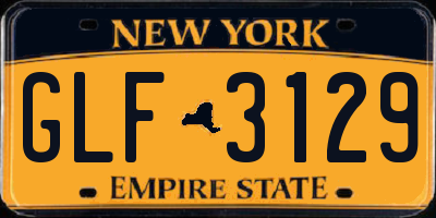 NY license plate GLF3129
