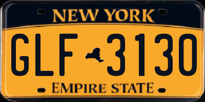 NY license plate GLF3130