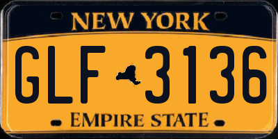 NY license plate GLF3136