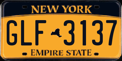 NY license plate GLF3137