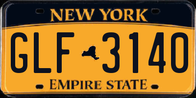 NY license plate GLF3140