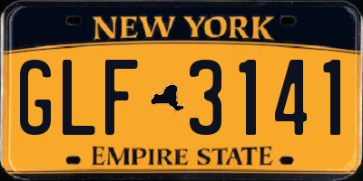 NY license plate GLF3141