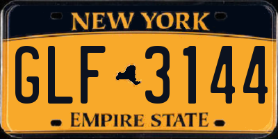 NY license plate GLF3144