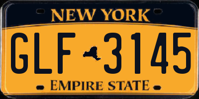 NY license plate GLF3145