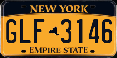 NY license plate GLF3146