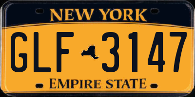 NY license plate GLF3147