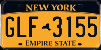 NY license plate GLF3155