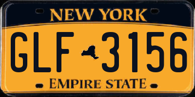 NY license plate GLF3156