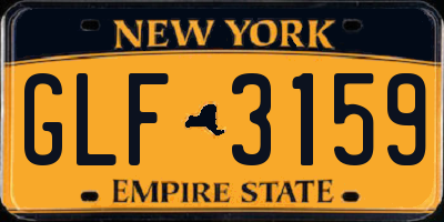 NY license plate GLF3159