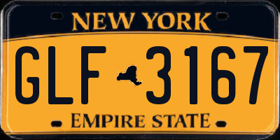 NY license plate GLF3167