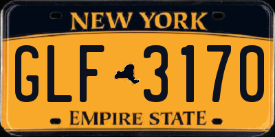 NY license plate GLF3170