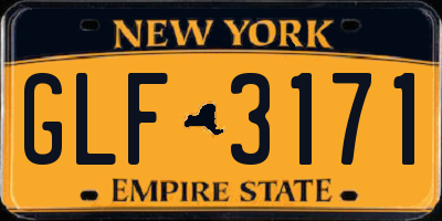 NY license plate GLF3171