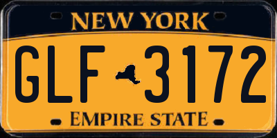 NY license plate GLF3172