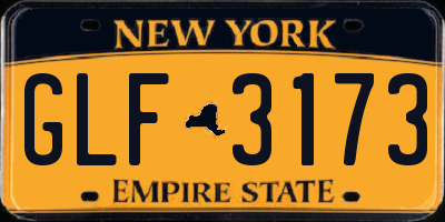 NY license plate GLF3173