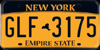 NY license plate GLF3175