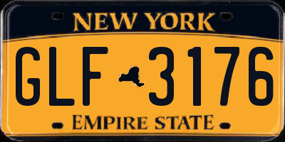 NY license plate GLF3176