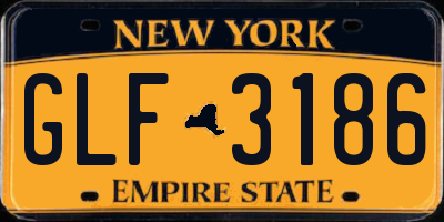 NY license plate GLF3186