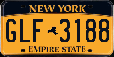 NY license plate GLF3188