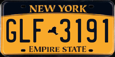 NY license plate GLF3191