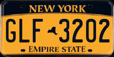 NY license plate GLF3202