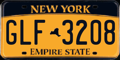 NY license plate GLF3208