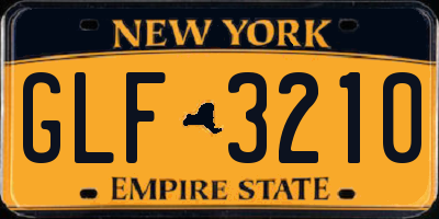 NY license plate GLF3210