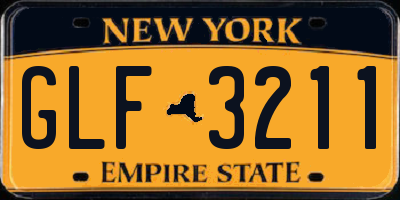 NY license plate GLF3211